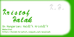 kristof halak business card